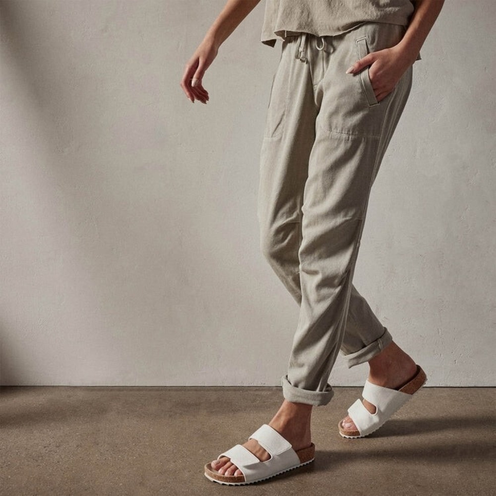 James Perse Soft Drape Utility Pants Women 0 XS Beige Cotton Blend Twill‎ $225